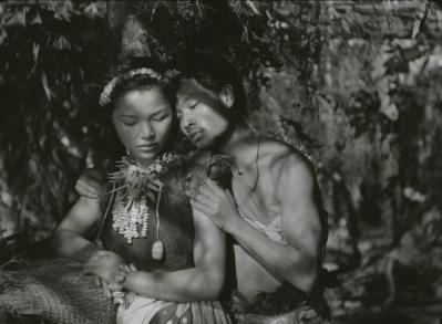 Keiko, the “Queen Bee” of Anatahan (Akemi Negishi) with one of her numerous suitors in Josef von Sternberg's ANATAHAN